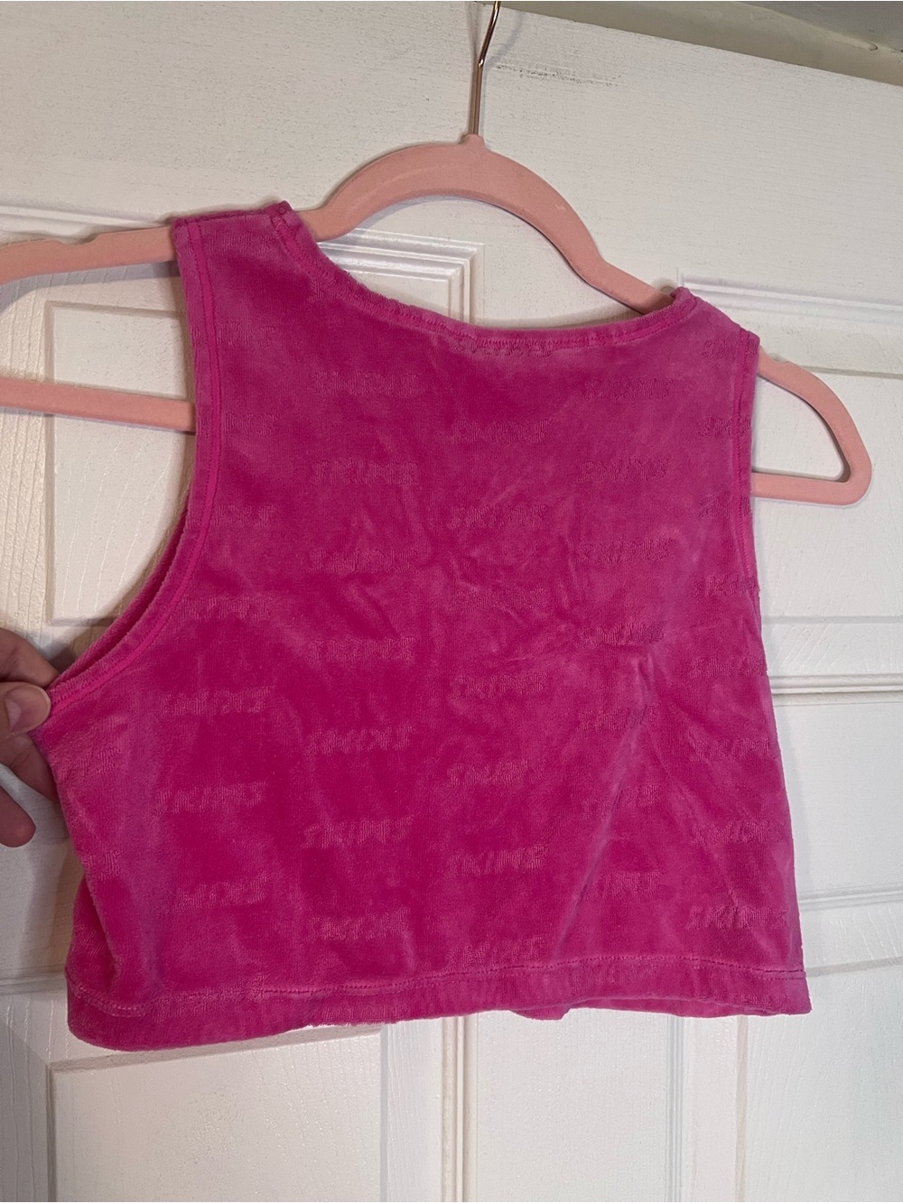 #621 SKIMS Velour Cropped Tank Top Pink XS Soft Lounge Y2K - Picture 2 of 3